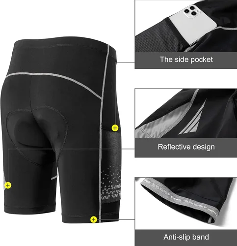 Miniatura 28 de Santic Pantalones cortos de ciclismo para hombre, pantalones acolchados para ciclismo, ropa de ciclismo