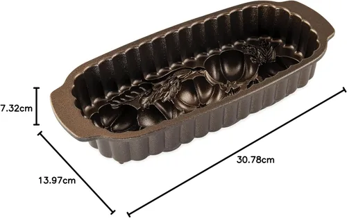 Miniatura 7 de Nordic Ware 93448 - Molde para pan de trigo y calabaza, capacidad de 6 tazas, color bronce