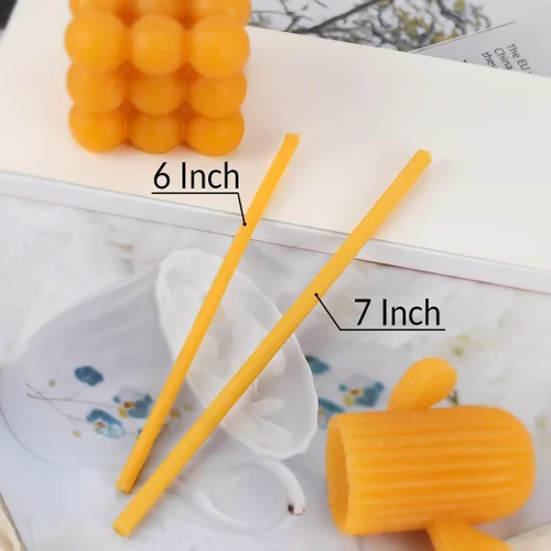 Miniatura 5 de DEYBBY Velas de cumpleaños de cera de abejas, paquete de 40 velas delgadas de cera de abeja de 7.3 pulgadas, velas sin goteo y sin humo