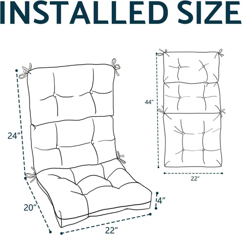 Miniatura 3 de Cojines Adirondack para sillas de patio con respaldo alto para exteriores, cojines Adirondack para jardín, porche, uso en sillas de oficina en casa