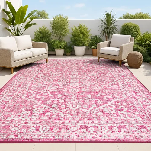 Miniatura 21 de JONATHAN Y Boho Medallion - Alfombra para interiores y exteriores, 3 x 5 pies, color verde azulado/gris, tejido texturizado Malta, para patio