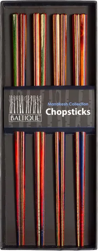 Miniatura 6 de Totally Bamboo Baltique Marrakesh Collection - Palillos reutilizables, juego de 4 pares, antideslizantes, 9-7/8 pulgadas de largo