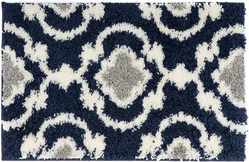Miniatura 15 de Alfombra de área peluda para interior, cómoda, estilo entretejido marroquí, Polipropileno, Gris/Crema