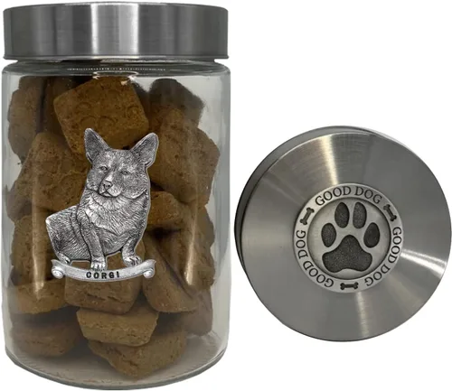 Miniatura 33 de Heritage Pewter Basset Hound Good Dog Treat Jar – Tarro de golosinas de 34 onzas con tapa hermética a rosca Regalo para propietarios de Basset