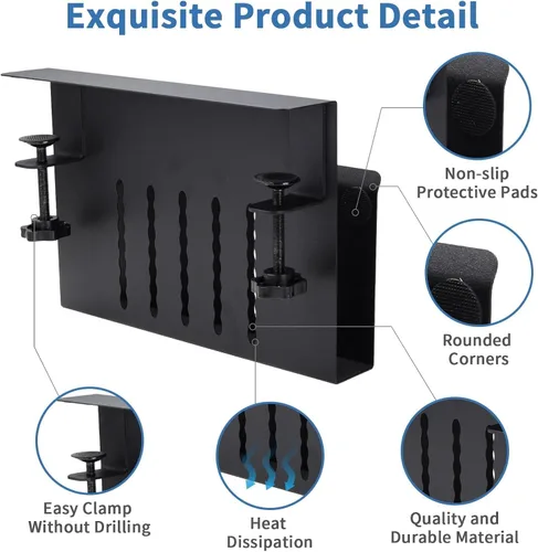 Miniatura 7 de Organizador lateral de escritorio, soporte para laptop con soporte magnético para bolígrafo, organizador de escritorio colgante sin taladros