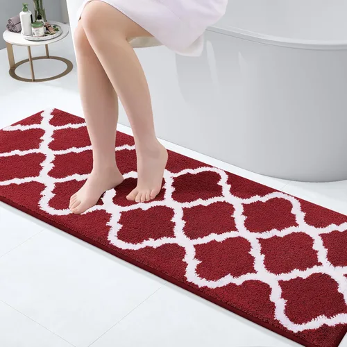 Miniatura 16 de OLANLY Alfombras de baño de 24 x 16 pulgadas, microfibra suave y absorbente, antideslizante y peluda, lavable a máquina, tapetes para el suelo