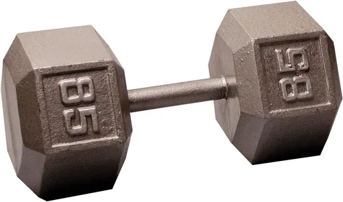 Miniatura 12 de Body-Solid Mancuerna hexagonal de hierro fundido, pesas de mano para hombres y mujeres, mancuernas de peso para entrenamiento de fuerza, culturismo