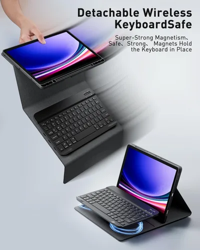 Miniatura 5 de TUNKARMOR Funda Teclado Para Samsung Galaxy Tab A8 10.5 Pulgadas 2022 2021 Soporte De Lápiz Incorporado Con Ratón - Negro