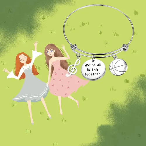 Miniatura 4 de FUTAP - Pulsera con texto en inglés "We're All In This Togethers", regalo de amistad para amigos