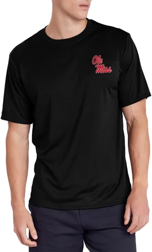 Miniatura 241 de Camiseta deportiva oficial de la NCAA Collegiate para hombre, colección negra con logotipo en el pecho izquierdo