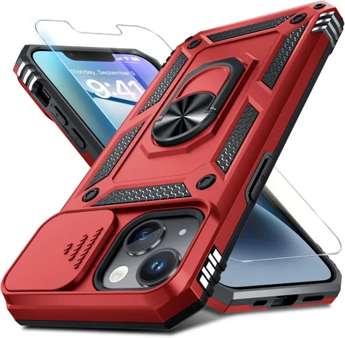 Miniatura 9 de Janmitta - Funda para iPhone 14 Pro con cubierta deslizante para lente de cámara incorporada + protector de pantalla, funda de cuerpo completo