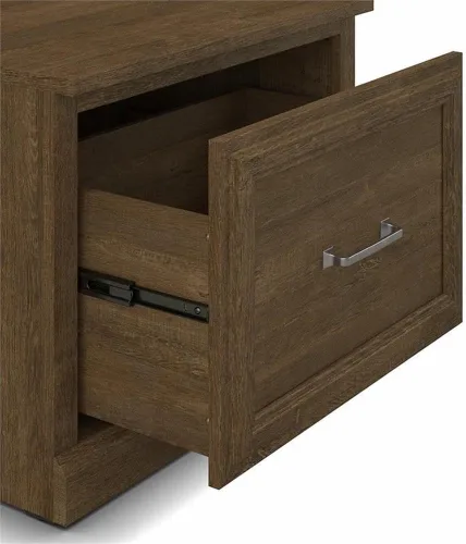 Miniatura 6 de kathy ireland Home by Bush Furniture Woodland - Banco pequeño para zapatos con cajón, 24 pulgadas, color marrón ceniza (WDS124ABR-03)