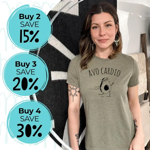 Miniatura 3 de Cute Women's Screen Printed Crew Neck Tee, Shirts With Sayings, Dusty Blue or Olive