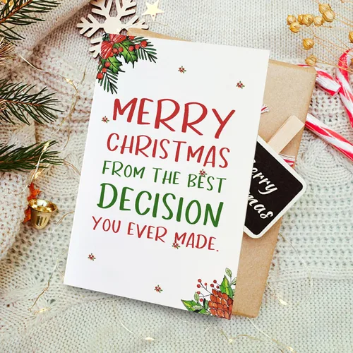 Miniatura 5 de Qiliji Tarjeta de Navidad romántica para él y ella, divertida tarjeta de Navidad para marido, esposa, novio y novia, regalo de tarjeta de Navidad