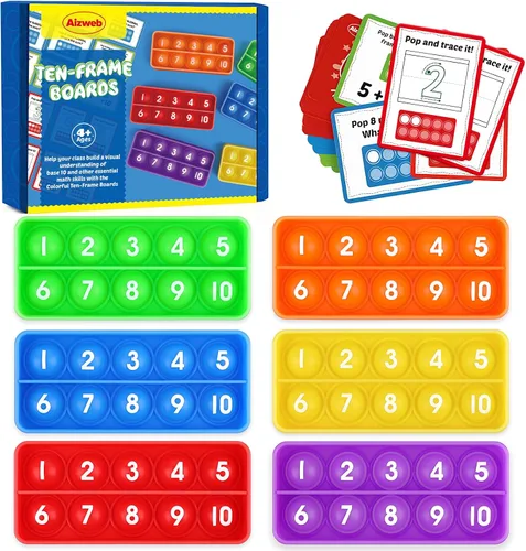 Aizweb Manipulativo de matemáticas de diez marcos para juegos de matemáticas de primaria, contando números, juguete educativo Montessori para jardín