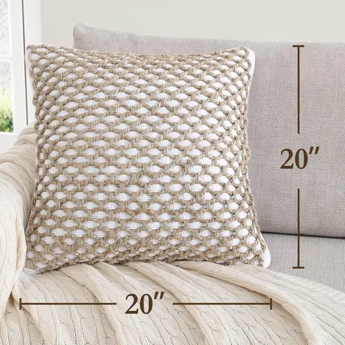 Miniatura 3 de Boho Living Jada - Funda decorativa para almohada, incluye acento, diseño tejido premium, decoración para sala de estar, (2) funda de almohada de 20