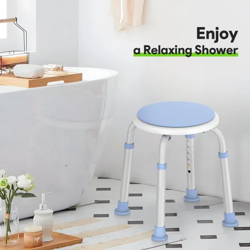 Miniatura 7 de Asiento giratorio de ducha Delog 360 - Asiento ajustable para tina y bañera pequeña - Capacidad de 300lb con puntas de goma antideslizantes