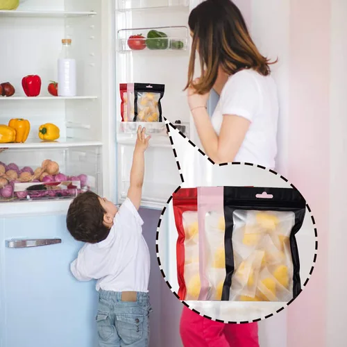 Miniatura 8 de YOTOZU 2.72 x 3.93 pulgadas, 100 bolsas holográficas de Mylar con cremallera, bolsa de almacenamiento de alimentos, bolsa de aluminio Mylar a prueba