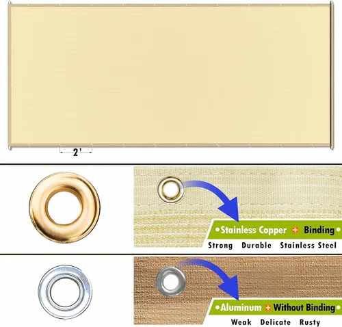 Miniatura 5 de ColourTree Cubierta de Repuesto para Toldo de Sombra de Pérgola Marrón, 8 pies de ancho x 16 pies de largo, Tela de Grado Comercial de 260 GSM