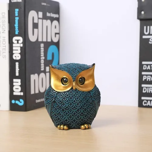 Miniatura 6 de Figuritas de búho Artpaul para decoración del hogar, pequeños artículos de decoración para estantes, decoraciones para sala de estar y oficina