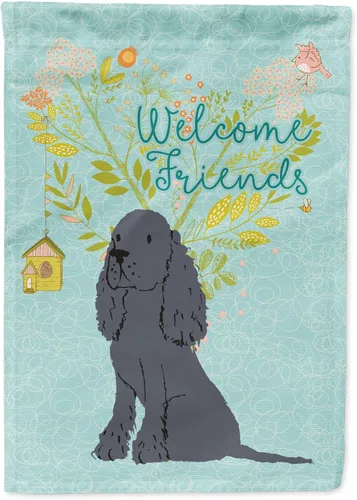 Miniatura 76 de Caroline's Treasures BB7594GF Bandera de jardín de Husky siberiano con texto en inglés "Welcome Friends" - Bandera decorativa para patio exterior