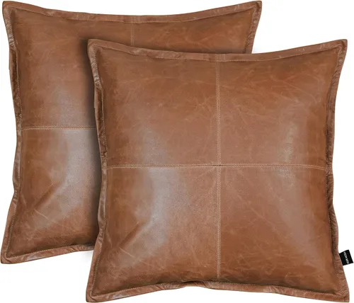 Miniatura 44 de Funda de almohada de piel de cordero – Funda de cojín decorativa para sofá – Fundas para sala de estar y dormitorio, 22 x 22 pulgadas – Paquete de 2
