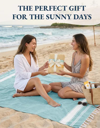 Miniatura 9 de LANE LINEN - Paquete de 4 toallas de playa de gran tamaño, toalla de piscina prelavada, extragrande, de secado rápido y sin arena, toalla de viaje
