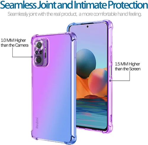 Miniatura 2 de Funda de teléfono para Redmi Note 10 Pro 4G, Redmi Note 10 Pro Max Crystal Clear Case Gradient Anti Scratch TPU Funda protectora a prueba de golpes