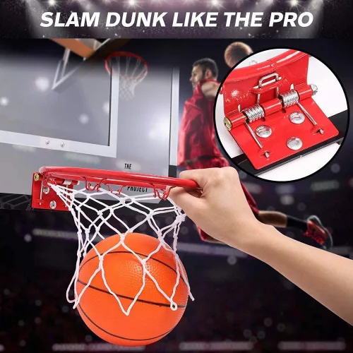 Miniatura 3 de Large Indoor Mini Basketball Hoop Set for Kids and Adult 24 X 16 Inch Board Family Games for Home and Office Door & Wall with 3 Balls and Complete