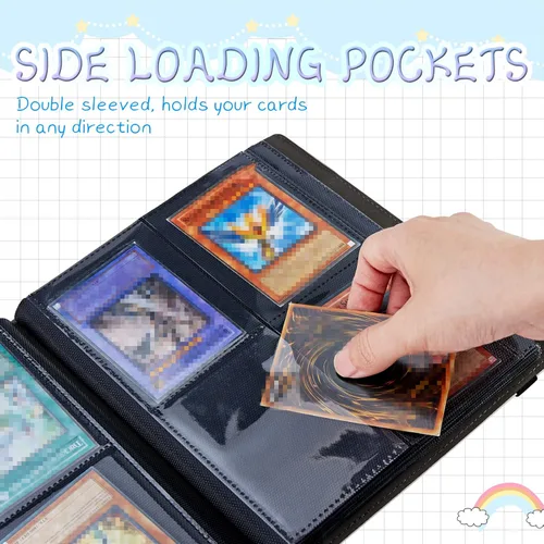 Miniatura 3 de Rossy Carpeta de tarjetas con 4 bolsillos, carpeta de tarjetas intercambiables, álbum de colección de tarjetas, para 160 tarjetas, carpeta