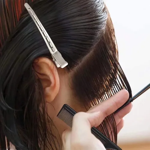 Miniatura 6 de Peines de separación de cabello de metal, 3 piezas, de acero y fibra de carbono, resistentes al calor, para peinar el cabello profesional con 3