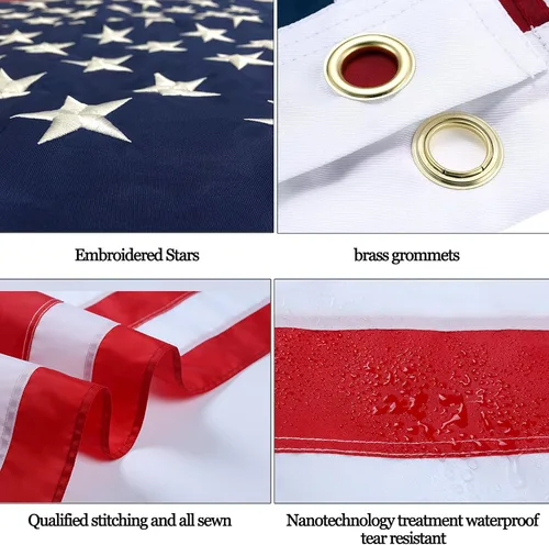 Miniatura 3 de Bandera de Estados Unidos de 12 x 18 pulgadas, bandera patriótica pequeña de Estados Unidos cosida con 50 estrellas para motocicleta, yate, barco