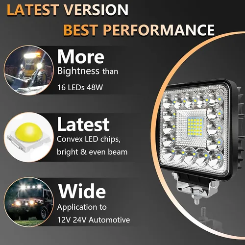 Miniatura 3 de Luces LED para tractor de 4 pulgadas con forma de cubo de 12 V, 120 W, luces antiniebla para camiones, barcos, SUV