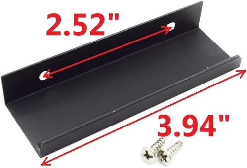 Miniatura 3 de Tiradores negros de 3.94 pulgadas para gabinete, 6 unidades, espacio entre agujeros de 2.52 pulgadas, tiradores de borde de aleación de aluminio