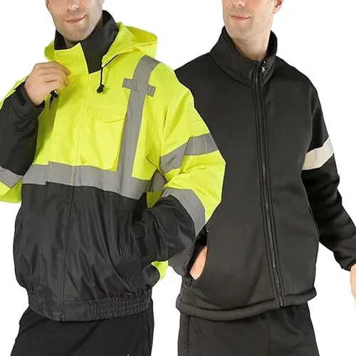 Miniatura 17 de sesafety Chaqueta reflectante para hombre, chaquetas de alta visibilidad, chaquetas de seguridad para hombre, chaquetas de bomber de construcción
