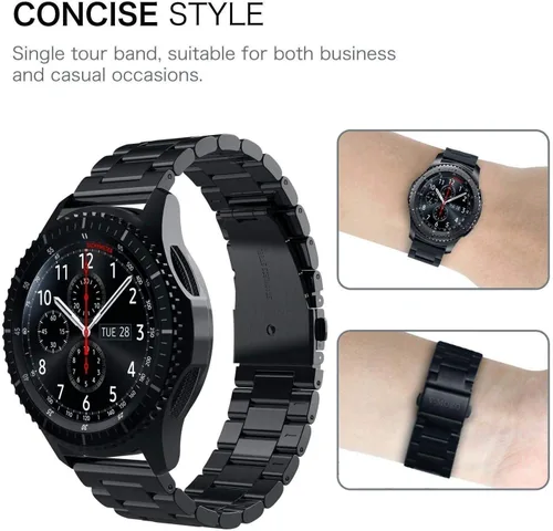 Miniatura 3 de V-Moro Correa comercial de repuesto para Gear S3 Frontier / Classic Watch Band de 22mm de metal de acero inoxidable sólido para Samsung Gear S3