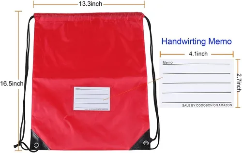 Miniatura 41 de CODOBON Paquete de 20 bolsas con cordón, mochila de cuerda de dibujo a granel, bolsa de bricolaje para gimnasio, deportes, bolsa para mujeres