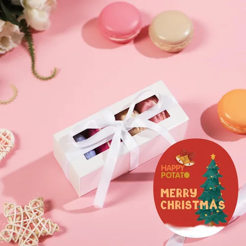 Miniatura 6 de HAPPY POTATO Paquete de 30 cajas de macarrones para 4 o 5, 4 x 1.9 x 1.9 pulgadas, cajas de embalaje de macarrón, caja de macarrón blanco