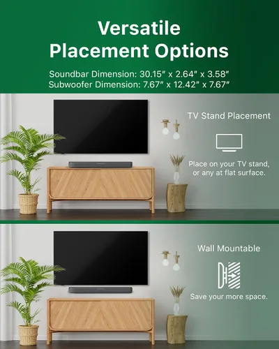 Miniatura 8 de Barra de sonido PHILIPS B5309 2.1 con subwoofer inalámbrico y tecnología de audio DTS Virtual:X inmersiva - 240W de potencia máxima, graves