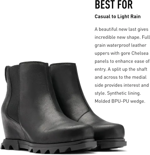 Miniatura 3 de SOREL Botas Chelsea Joan of Arctic Wedge III para mujer, botas de cuña de cuero impermeables