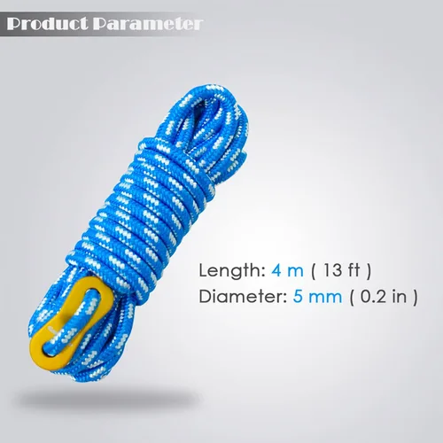 Miniatura 3 de GEERTOP Paquete de 6 cables de 0.197 in de Guy Lines ultraligeros con tensor de ajuste de aluminio, cuerdas para acampar al aire libre, lona de Azul