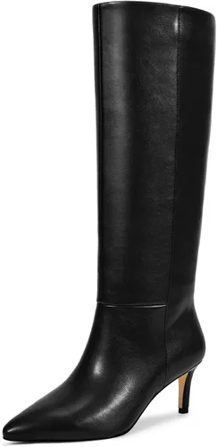 Miniatura 7 de wetkiss Botas altas hasta la rodilla para mujer, con tacón de gatito y diseño de punta puntiaguda, clásicas y sexys