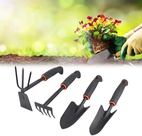 Miniatura 5 de Pala de jardín, 4 unids/set de herramientas de rastrillo de jardín espesado, accesorios de jardinería para el hogar para plantar flores