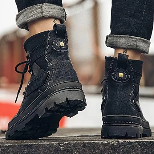 Miniatura 7 de Botas Chelsea para hombre, zapatos casuales de cuero para hombre, Oxford para hombre, color negro, talla grande de EE. UU. para cuero de vaca ancho