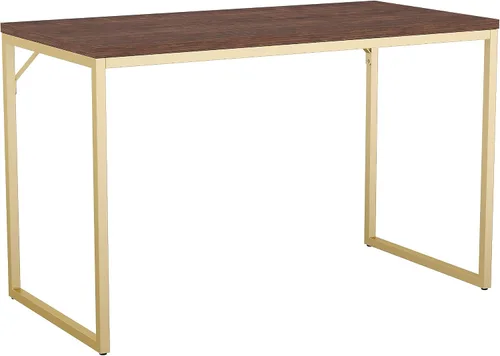 Miniatura 14 de Martha Stewart Noah Home Office Parsons Escritorio en grano de madera gris con marco de metal de bronce aceitado