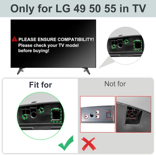 Miniatura 3 de Soporte para patas de TV LG, patas de soporte de TV para soporte de TV LG de 49, 50, 55 pulgadas, 49UJ6350, 49UK6200, 50UK6090, 50UK6500, 55UK6300