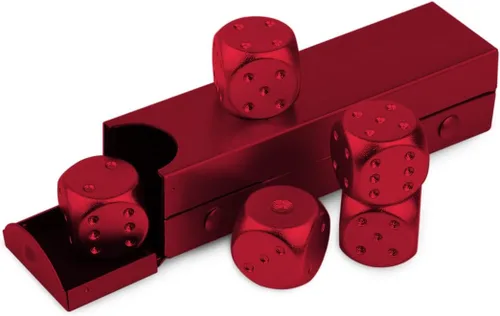 Miniatura 12 de DS. DISTINCTIVE STYLE Dados de aleación de aluminio 5 piezas 16 mm, dados de metal portátiles con estuche, dados de 6 caras para juego de fiesta