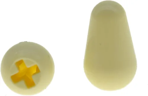 Miniatura 3 de KAISH 2 piezas Interruptor Selector de Pastilla de 5 Vías Punta Interruptor Tapa Interruptor Botón para USA Stratocaster/Strat Envejecido Blanco