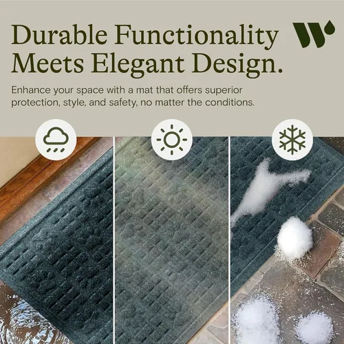 Miniatura 6 de Bungalow Flooring Waterhog - Tapete para puerta, 2 x 3 pies, fabricado en Estados Unidos, duradero y decorativo, antideslizante