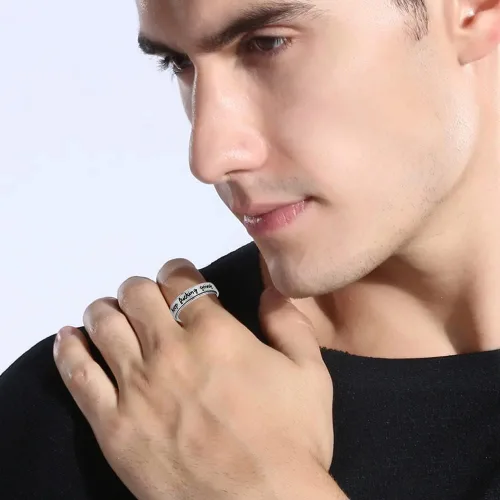 Miniatura 6 de Anillo Inicial Giratoria de Ansiedad para Mujeres Anillo de Ansiedad para Mujeres y Hombres Anillo de Pulgar para Hombres Anillo Giratoria de Plata